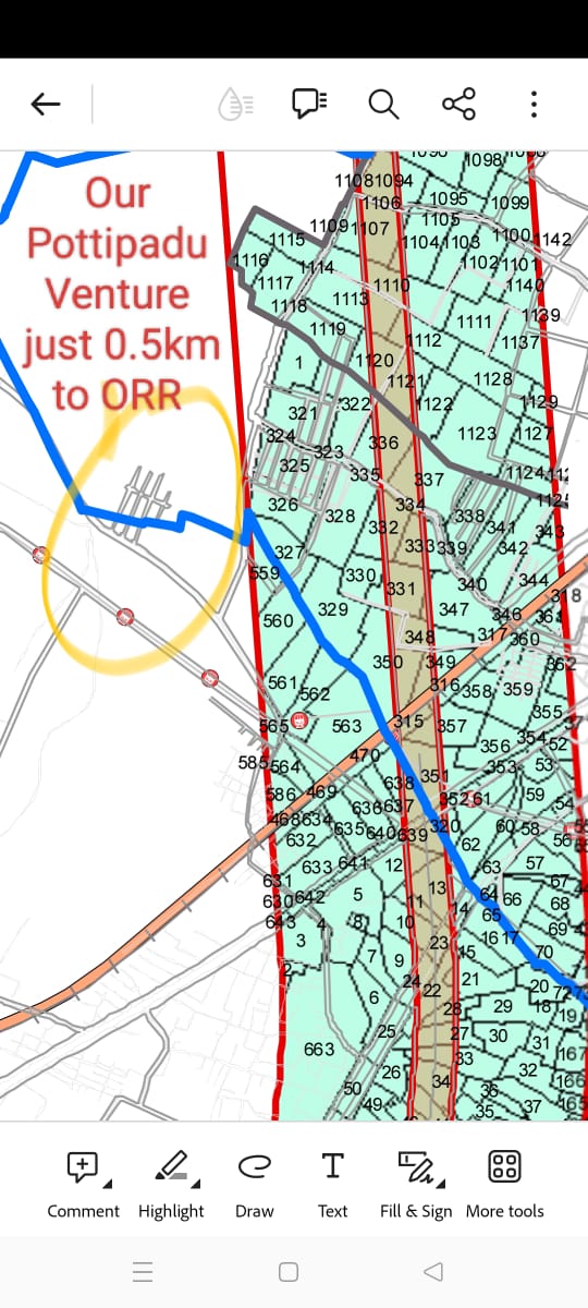 CRDA approved layout plots are available for sale in Pottipadu