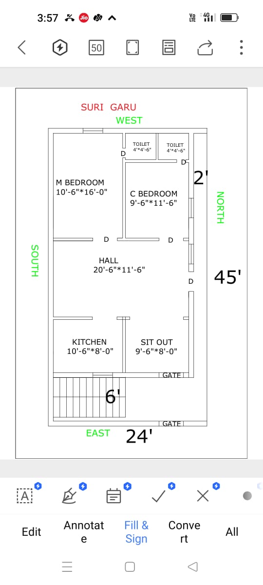 2 BHK House For Sale At LT Nagar Narasaraopet
