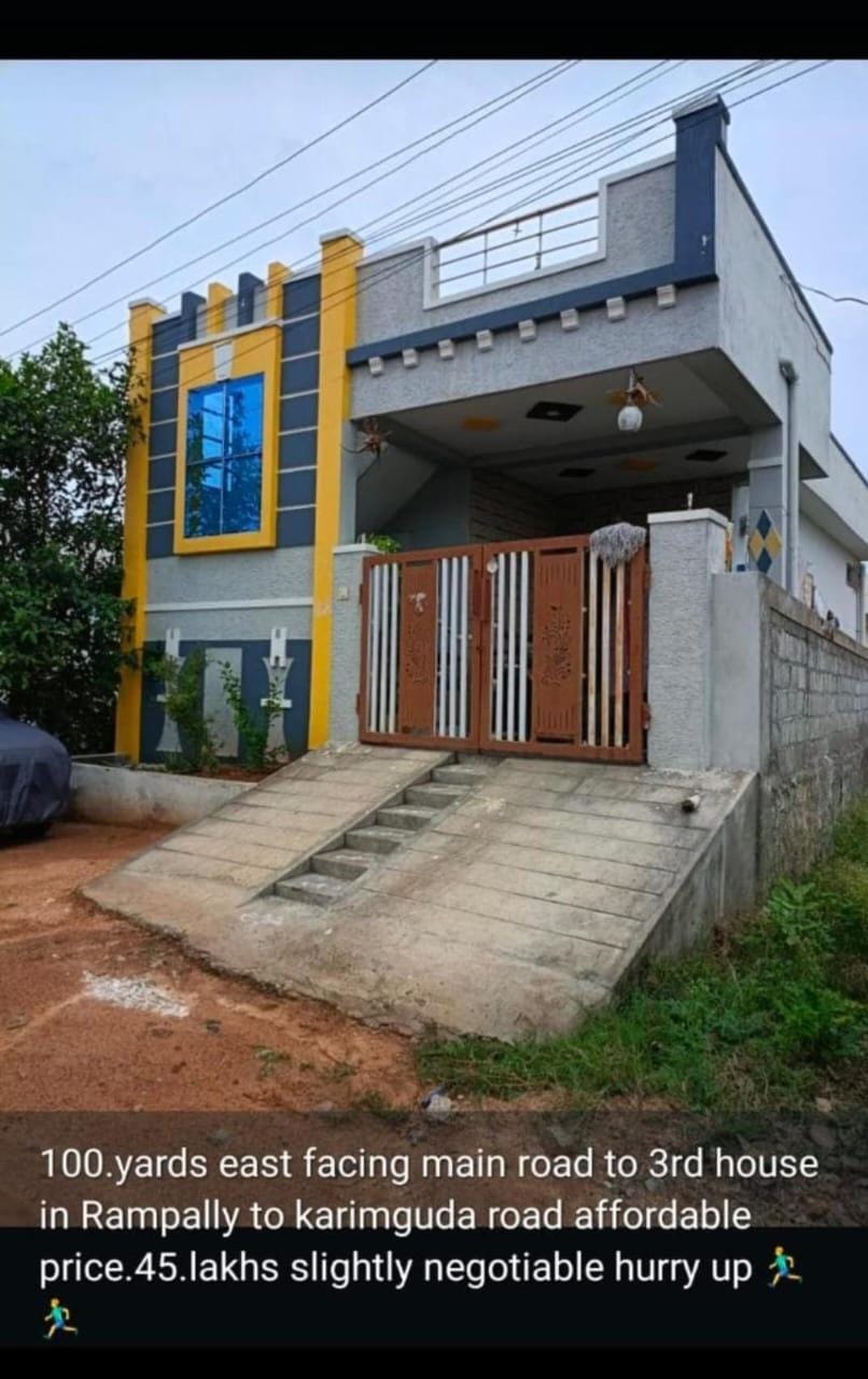 100 Sq. Yards East Facing House For Resale At Rampally Hyderabad 