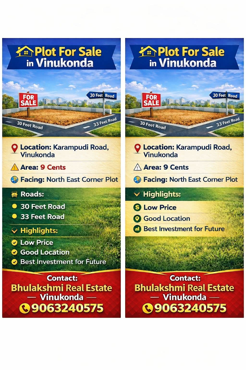 9 Cents Land For Sale At Karampudi Road Vinukonda