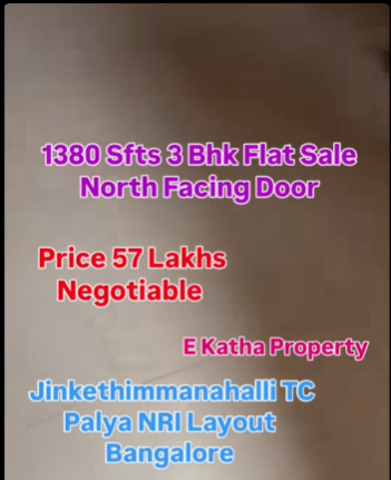 3 BHK Flat For Sale At Jinkethimmanahalli  Bangalore